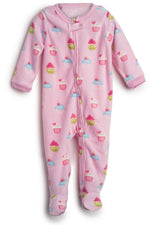 Elowel Baby Girls Footed Cupcake Pajama Sleeper Fleece (Size 6M-5Years)