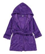 Elowel Boys Girls Purple Hooded Childrens Fleece Sleep Robe Size 2 Toddler -14Y